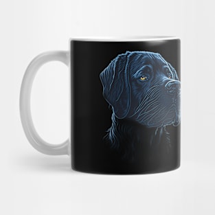 Black Labrador Dog Futuristic Mug